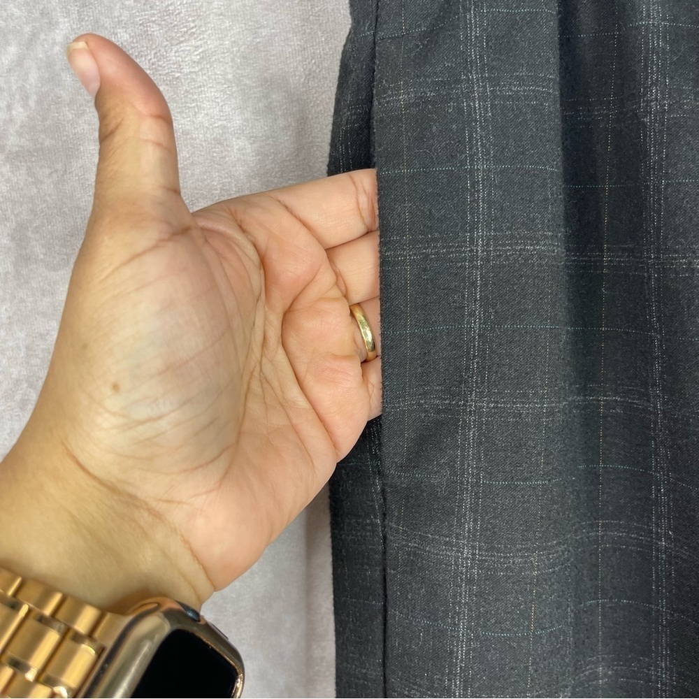 The Group Babaton Jimmy Pant Mid Rise Twill Trousers Black Fine Grid Size XS - Picture 6 of 8